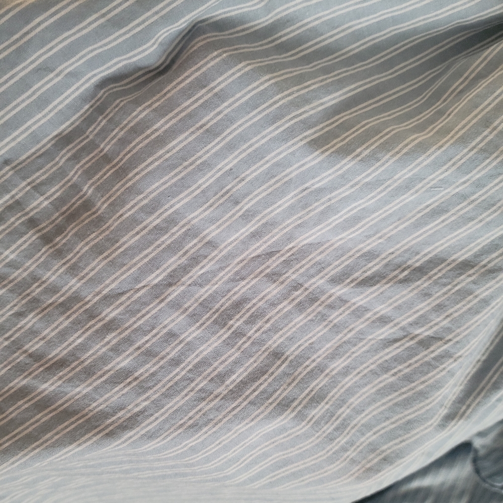 Michael Michael Kors L Off-The-Shoulder Striped Balloon-Sleeve Blouse White/Blue - Picture 5 of 6